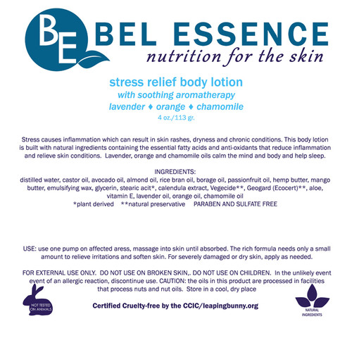 Bel Essence Stress Relief Body Lotion with Aromatherapy