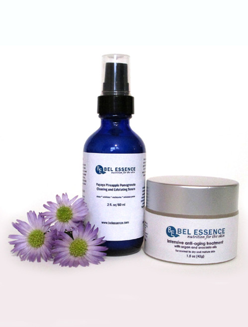 Anti Aging Face Moisturizer and Cleansing and Exfoliating Serum