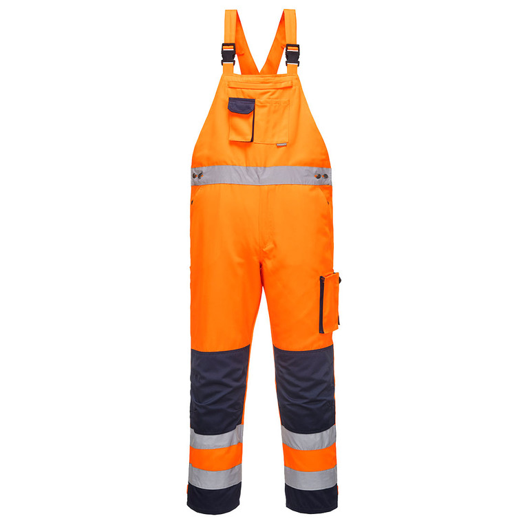 Two-Tone Hi-Vis Bib & Brace with Knee Pad Pockets