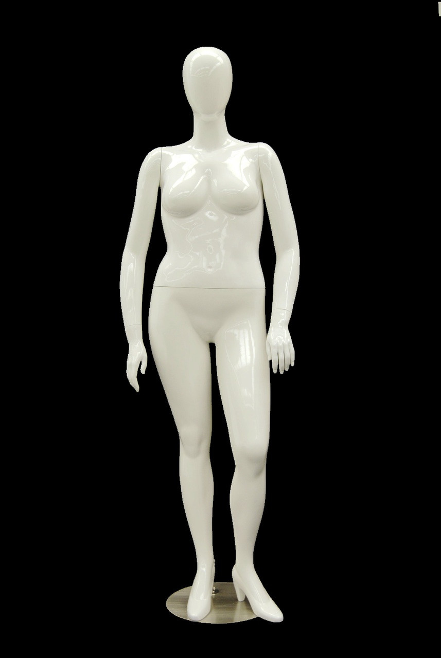Gloss White Plus Size Abstract Egg Head Mannequin MM-NANCY-W2S - Mannequin  Mode