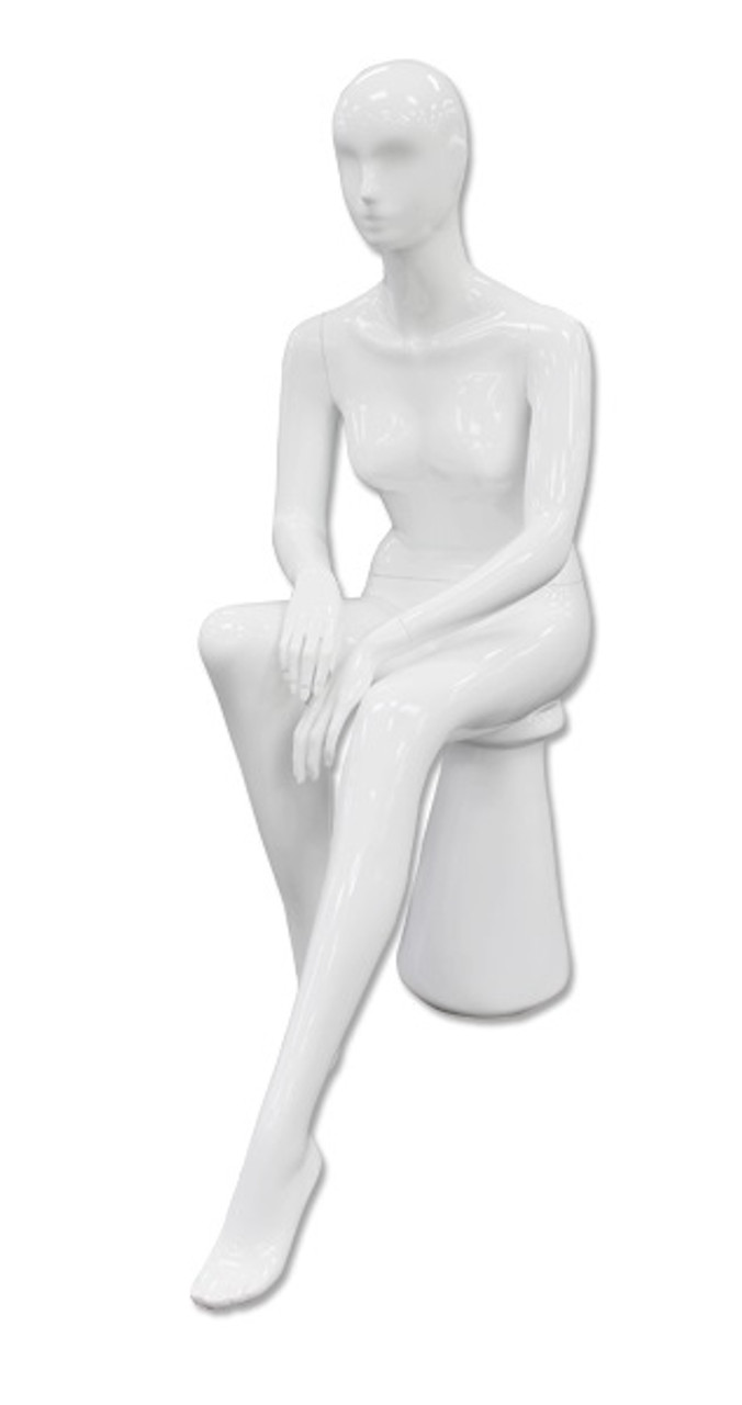 Glossy White Egghead Female Mannequin