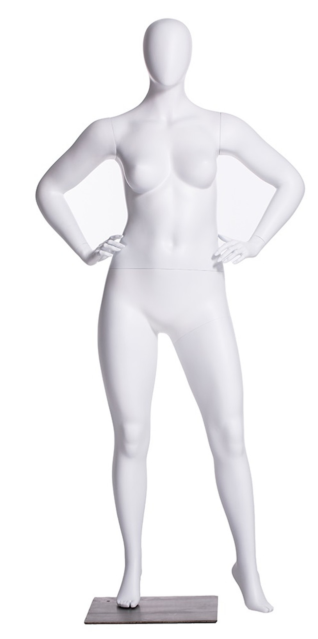 Matte White Abstract Plus Size Egg Head Female Mannequin MM-F3D02W