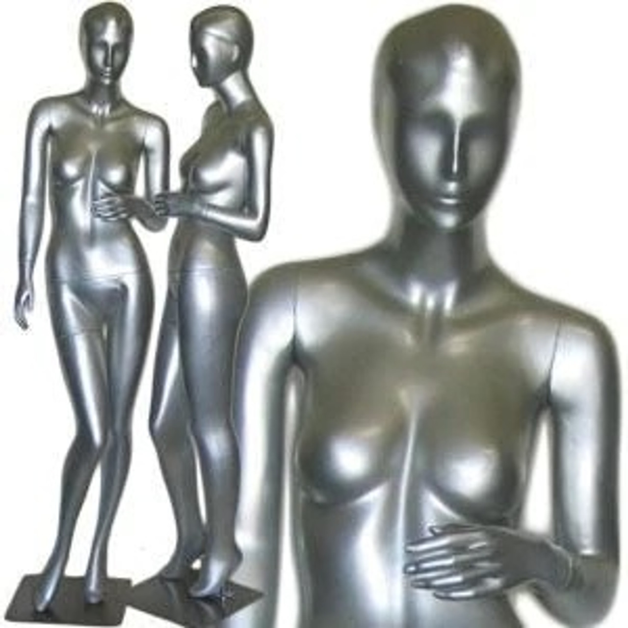 Free Shipping Used Abstract Female Mannequin Silver MM-027USED