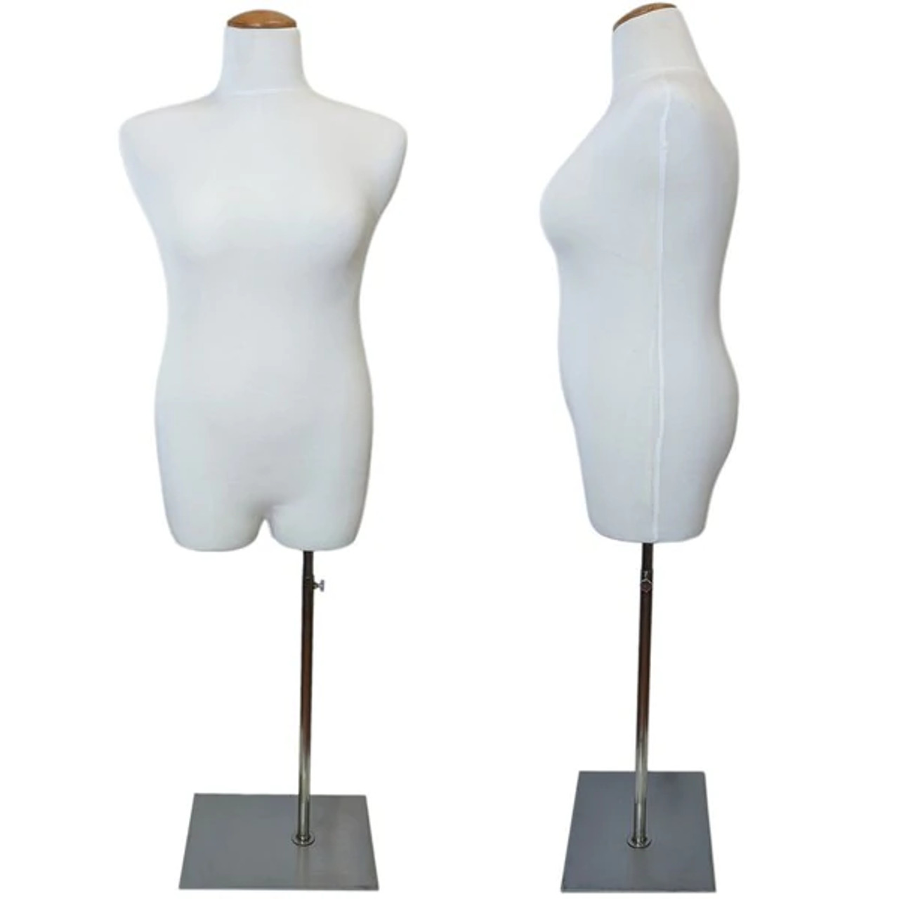 Female Half Body Dress Form Mannequin Torso with Wooden Hand