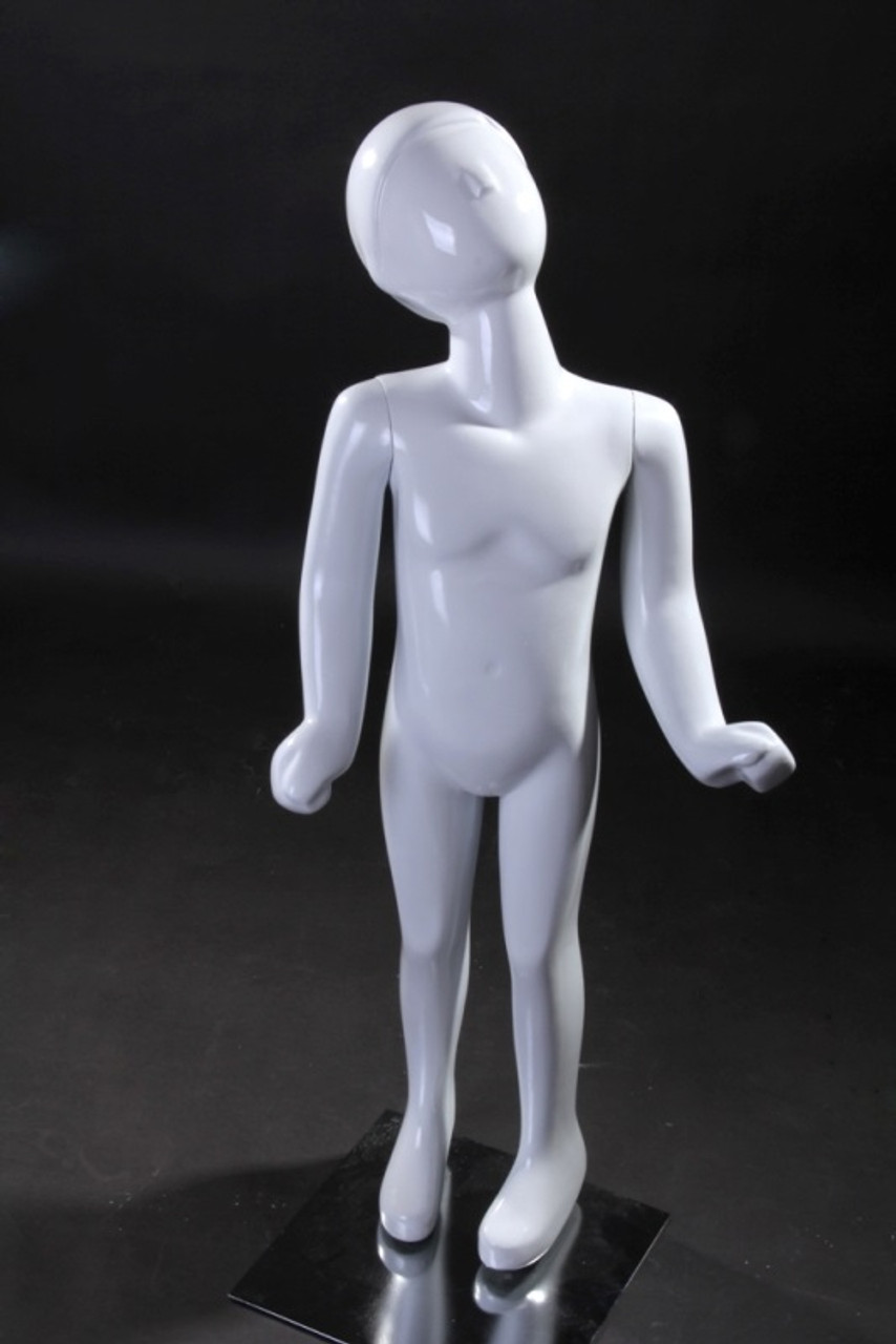 Abstract White Egg Head Child Manikin Kids Mannequin Full Body