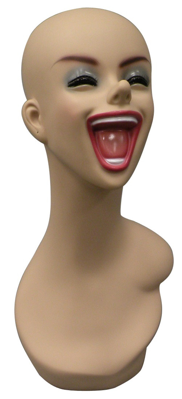 4 White Female Styrofoam Mannequin Heads - Long Neck MM-433