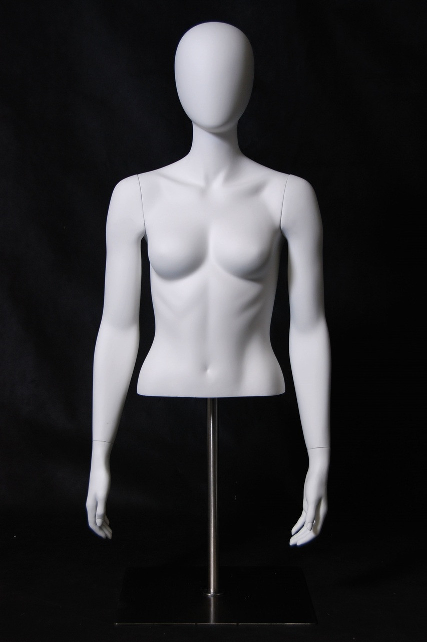 White Fiberglass Female Torso Mannequin