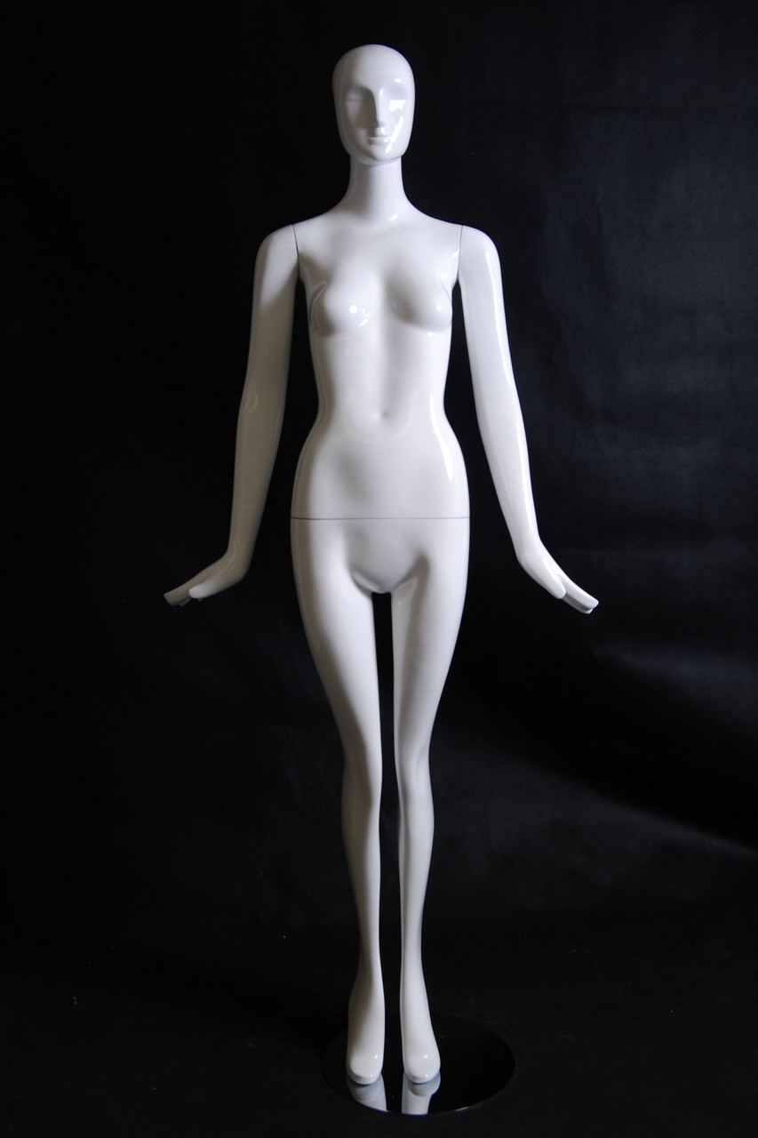 Egghead Female Half-leg Mannequin Torso with Arms: Matte White