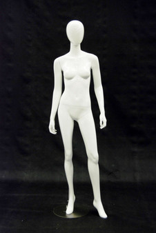 Judy, Gloss White Abstract Egg Head Female Mannequin MM-A3W1
