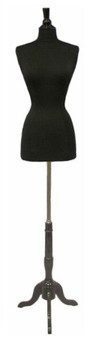 One Day Rental --  Black Jersey Knit Female Hard Foam Dress Form size 6/8 with Base JF-6/8BK-BS02R 