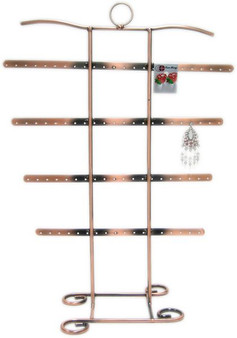 4 Tier Antiqued Copper Tone 42 Pair Earring & Bracelet/Necklace Stand MM-DS-146