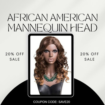 African American Female Display Head MM-S02-FH