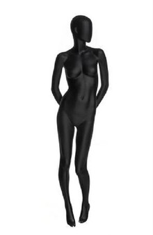 Tameka, Matte Black Abstract Egg Head Female Mannequin MM-OZIB02