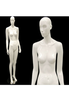 Sally, Gloss White Abstract Female Mannequin with face features MM-ANN-A2