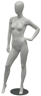  Tina 1, Gloss White Abstract Egg Head Female Mannequin MM-GF12W