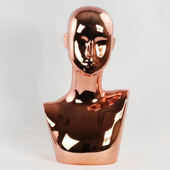 Plastic Chrome Rose Female Abstract Mannequin Display Head MM-442CR