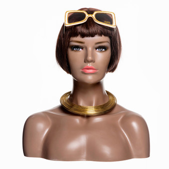 Plastic African American Female Display Head MM-PS-H11B 