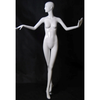 Gloss Wht. Abstract Egg Head Female Mannequin w/face features MM-XD14W 