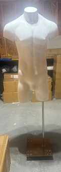 Used Male Invisible Ghost Mannequin 3/4 Torso Form magnetic fittings with Base (MM-GH3-4MUSED)