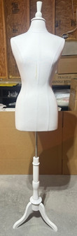 Less than Perfect White Tripod Wooden Base for Mannequin Body Form -- Base & Neck Block Only (BS-WHTTRIPOD) Less than Perfect White Tripod Wooden Base for Mannequin Body Form -- Base & Neck Block Only (BS-WHTTRIPOD)