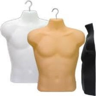 6 Units Display Male Upper Torso Half Round Form with Hook PS-M885