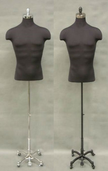 Black Male Shirt Body Form with Caster Base MM-JF33DD02C