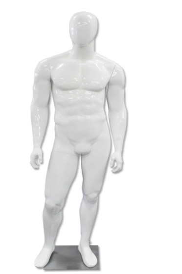 Tony, High-End Glossy White Abstract Egg Head Male Mannequin MM-A60W 