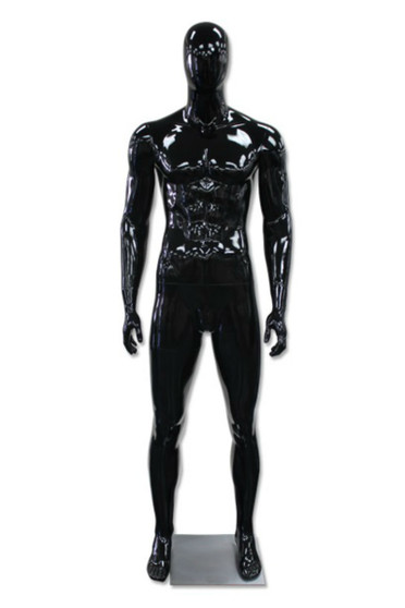  Andrew, High-End Glossy Black Abstract Egg Head Male Mannequin MM-AM80GB