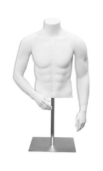 Matte White Male Headless Torso with Counter Top Base MM-MET9W