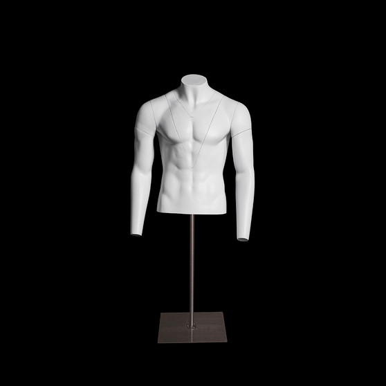 Invisible Ghost Mannequin Male Torso w/Base MM-GH1-2M