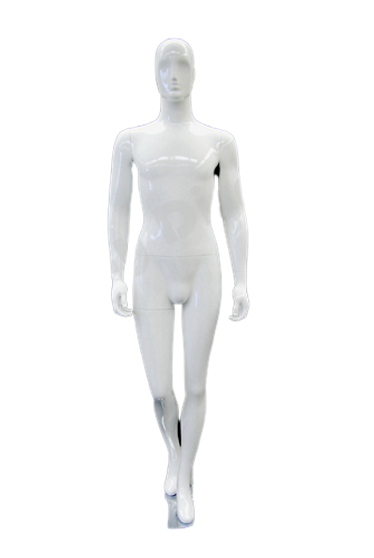 Roger, Gloss White Abstract Egg Head Male Mannequin with face features MM-XDM05