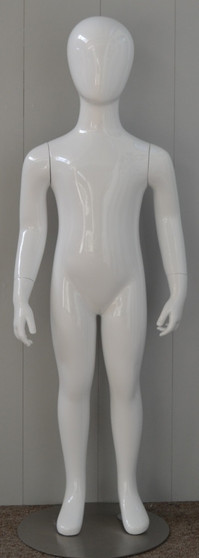 Gloss White Abstract Egg Head Child Mannequin 4 Y.O. MM-CW4YEG