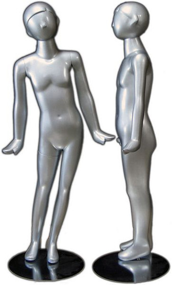 Silver Abstract Egg Head Child Mannequin MM-330