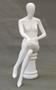 Gloria, Matte White Abstract Seated Egg Head Female Mannequin MM-GS9W2