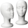 4 White Female Styrofoam Mannequin Head - Long Neck MM-433 