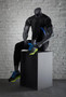 Matte Grey Athletic Headless Male Sitting Mannequin MM-NI-05 
