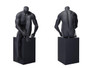 Matte Grey Athletic Headless Male Sitting Mannequin MM-NI-05 