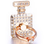 Perfume Bottle Shaped w/Rhinestone Phone Ring Holder color Gold