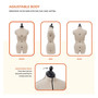 Adjustable Dress Form, Small, Ivory MM-20021 
