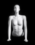 Glossy Pearl White Abstract Yoga Egg Head Female Mannequin MM-YOGA8