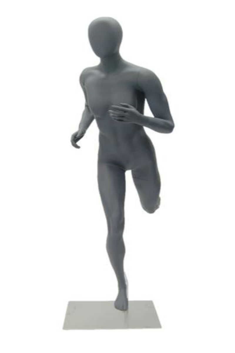 Female Sports Mannequin, Egg Head Style - Matte Grey