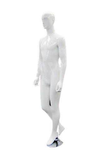 Gloss White Abstract Egg Head Female Mannequin with face features MM-XD18W  - MANNEQUIN MODE