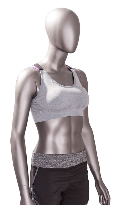 Female Sports Mannequin - Light Metallic Grey