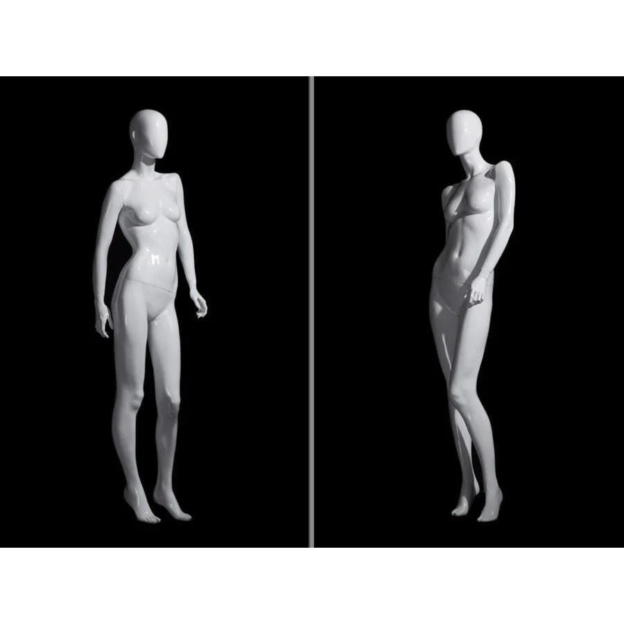 Gloss White Abstract Egg Head Female Mannequin MM-OZIW4