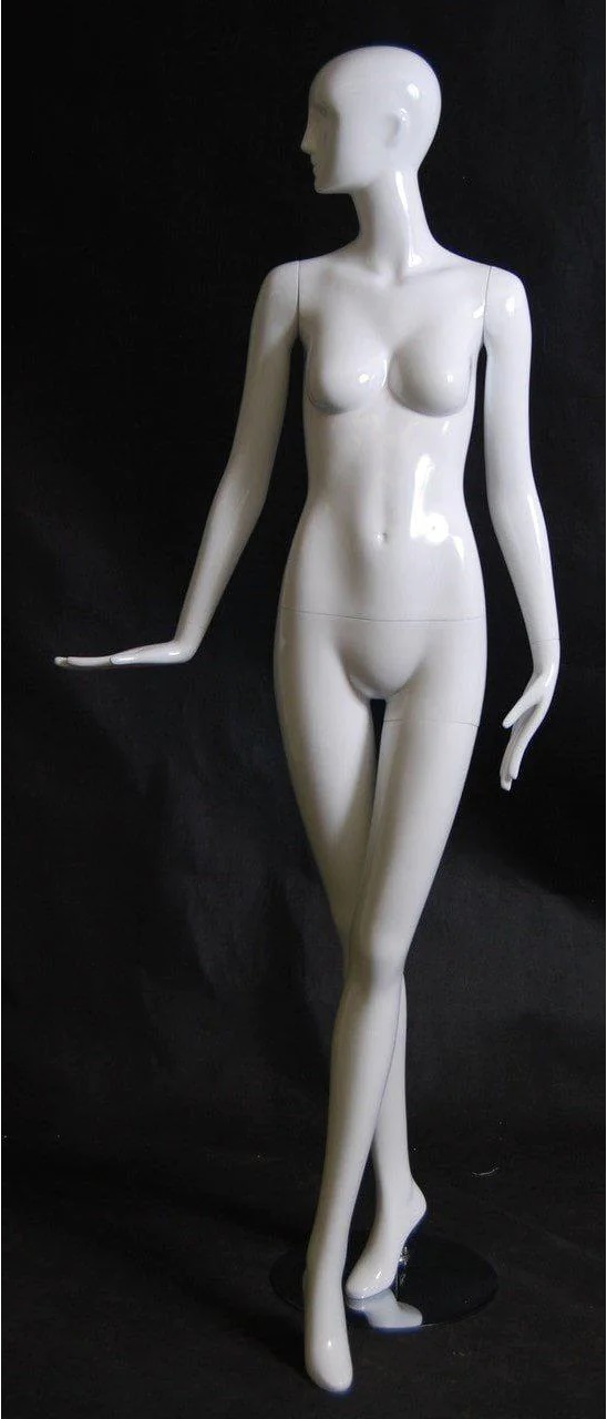 Matte White Abstract Plus Size Egg Head Female Mannequin MM-F3D02W