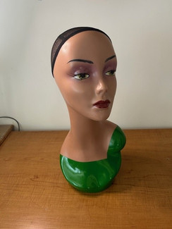 Less than Perfect Fiberglass African American Female Display Head - MM-GREENLTP