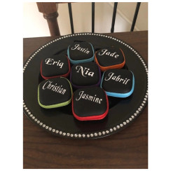 Personalized headphone carry case with zipper