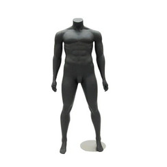 Mark, Athletic Headless Plus Size Male Mannequin MM-PLUSMANNBLK