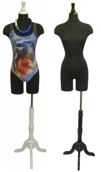 Black Female Body Form with Legs and Base MM-JF02BLG - Mannequin Mode