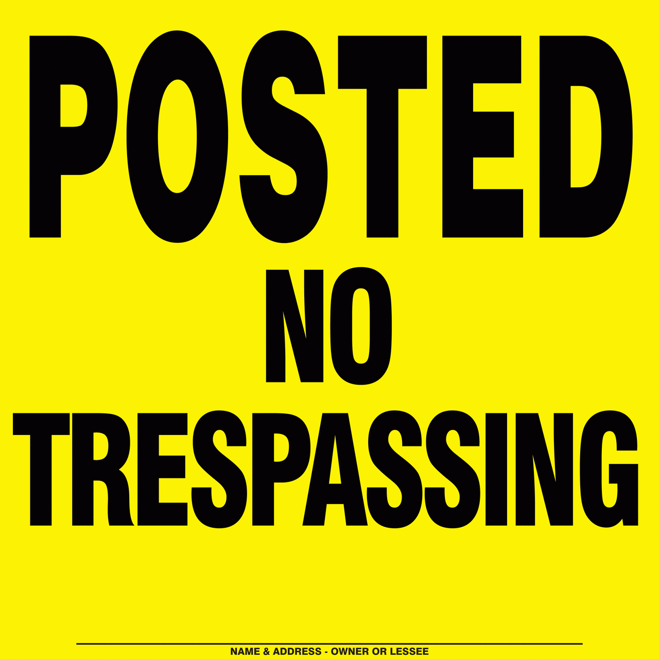 Plastic Posted No Trespassing Signs At 1154